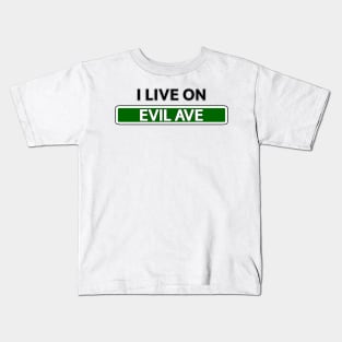 I live on Evil Ave Kids T-Shirt